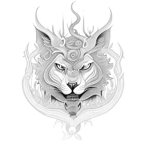 Kali emerging from a mystical forest tattoo design idea