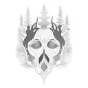 Kali emerging from a mystical forest tattoo design idea
