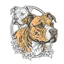 brindle pitbull dog tattoo design idea