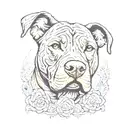 brindle pitbull dog tattoo design idea
