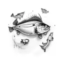 bass fishing tattoo design idea