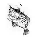 bass fishing tattoo design idea