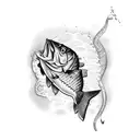 bass fishing tattoo design idea
