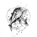 bass fishing tattoo design idea