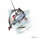 fishing and hunting tattoo design idea