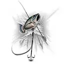fishing and hunting tattoo design idea