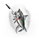 fishing and hunting tattoo design idea
