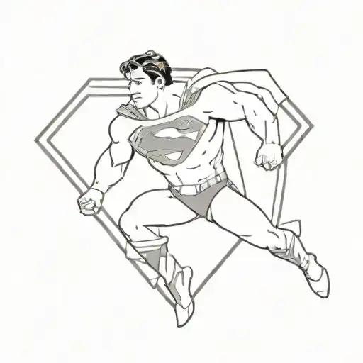 Superman holding up the sky like atlas holding the world tattoo design idea