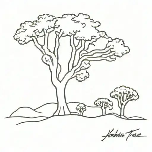joshua tree silhouette tattoo design idea
