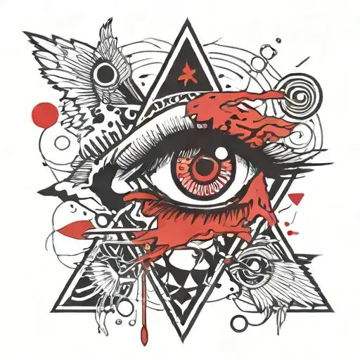 old school illuminati eye tattoo design idea