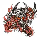 old school bahomet satan  tattoo design idea