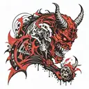 old school bahomet satan  tattoo design idea