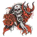 old school bahomet satan  tattoo design idea