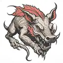 arkansas razorback coming out of the shadows projected tattoo design idea
