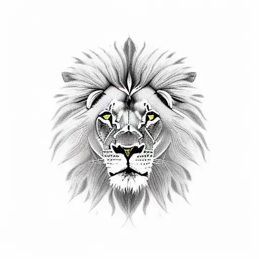 1 adult lion with 2 cubs tattoo design idea