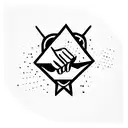 devils handshake tattoo design idea