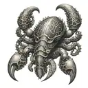 A mechanical scorpion with intricate car parts as its body tattoo design idea