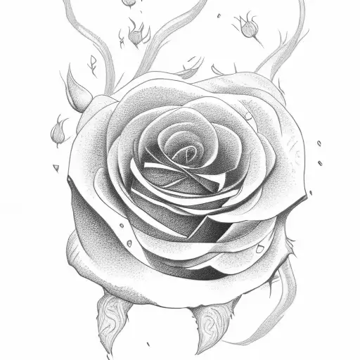 roses and 100 bills and pineapple tattoo design idea