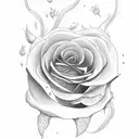 roses and 100 bills and pineapple tattoo design idea