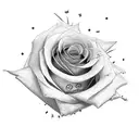 roses and 100 bills and pineapple tattoo design idea