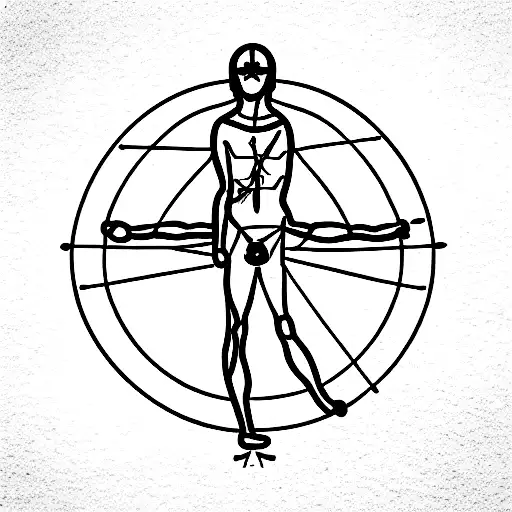  Vitruvian Man tattoo design idea