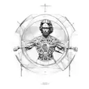  Vitruvian Man and homer tattoo design idea