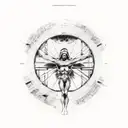  Vitruvian Man and homer tattoo design idea