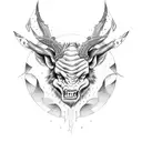 evil minotaur  tattoo design idea
