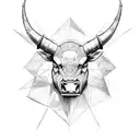 evil minotaur  tattoo design idea