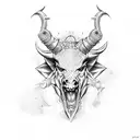 evil minotaur  tattoo design idea