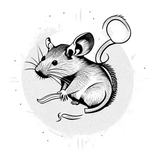 Premium AI Image  Sketch for a tattoo rat ball or rat king