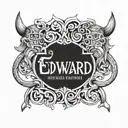 the name Edward in viking style letters tattoo design idea