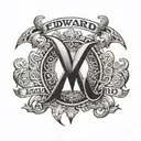 the name Edward in viking style letters tattoo design idea