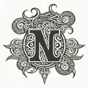 the name Edward in viking style letters tattoo design idea