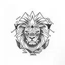 A lion with pokemon elements incorporated into its ramen tattoo design idea