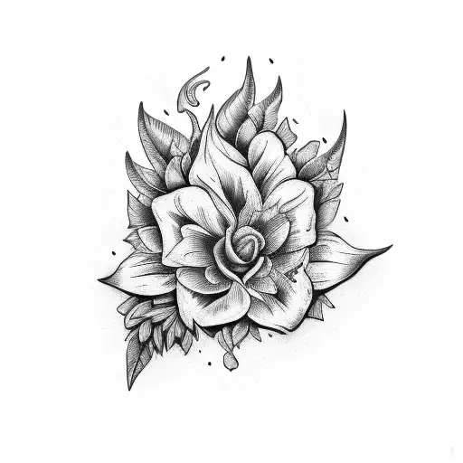 Belladonna wrapped around a knife  tattoo design idea
