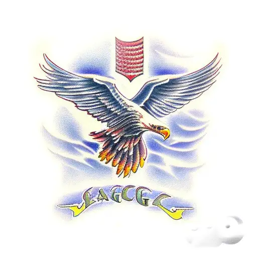 eagle wing span tattoo design idea