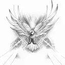 eagle wing span tattoo design idea