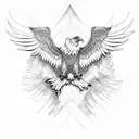 eagle wing span tattoo design idea