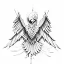eagle wing span tattoo design idea