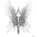 eagle wing span tattoo design idea