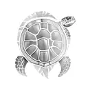 palm tree sea turtle  tattoo design idea