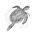 palm tree sea turtle  tattoo design idea