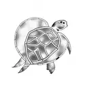 palm tree sea turtle  tattoo design idea