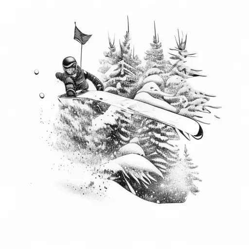 snowboarding  tattoo design idea