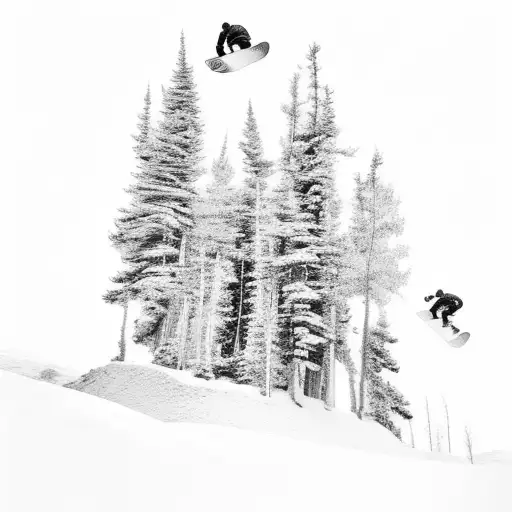 snowboarding in colorado tattoo design idea