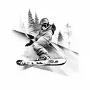 snowboard In Colorado  tattoo design idea