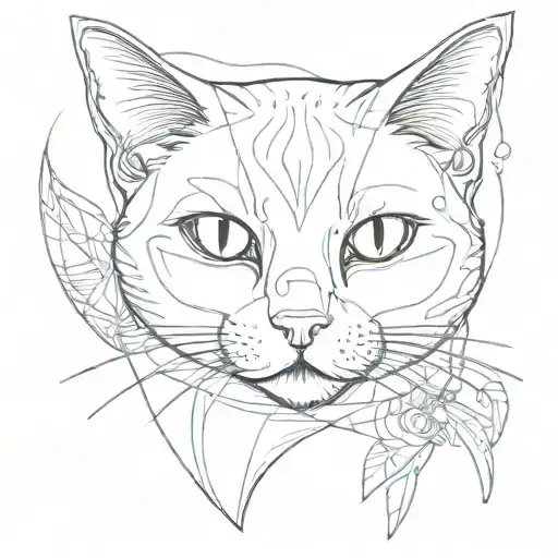 A playful and whimsical tattoo of a cat with a mischievous expression and a suggestive pose tattoo design idea
