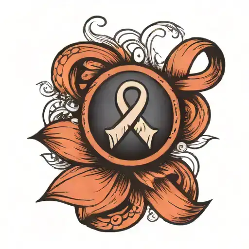 miscarriage ribbon inside a penny  tattoo design idea