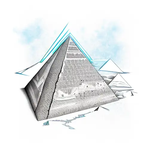 pyramid with signature tattoo design idea